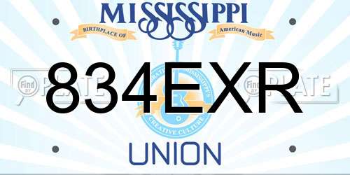 834EXR Mississippi License Plate