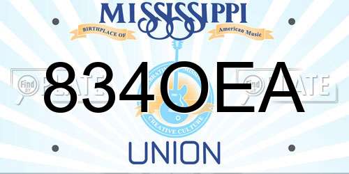 834OEA Mississippi License Plate