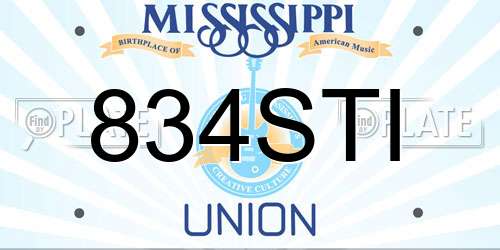 834STI Mississippi License Plate