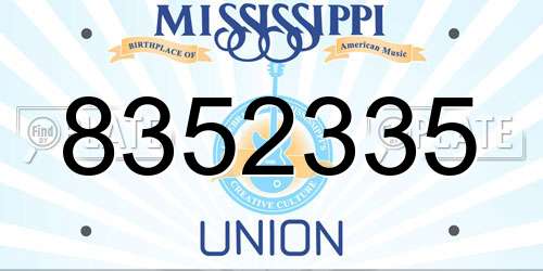 8352335 Mississippi License Plate
