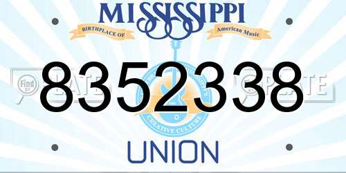 8352338 Mississippi License Plate