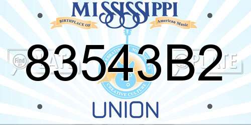 83543B2 Mississippi License Plate