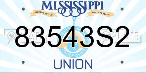 83543S2 Mississippi License Plate