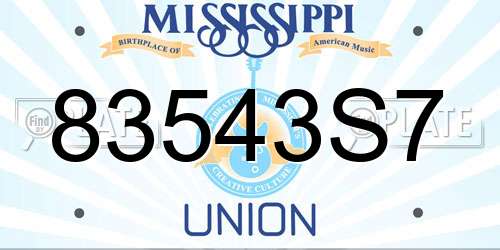 83543S7 Mississippi License Plate
