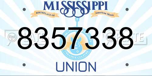 8357338 Mississippi License Plate