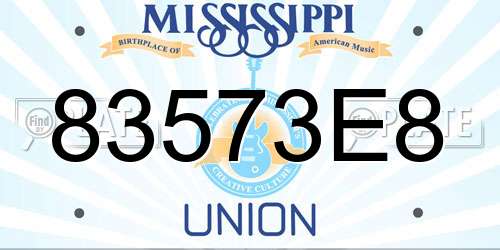 83573E8 Mississippi License Plate