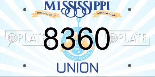 8360 Mississippi License Plate