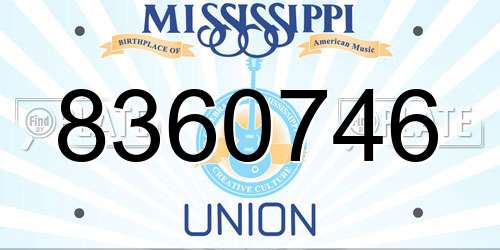 8360746 Mississippi License Plate