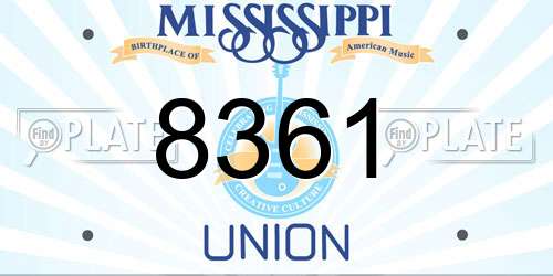 8361 Mississippi License Plate