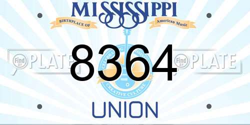 8364 Mississippi License Plate