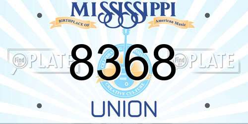 8368 Mississippi License Plate