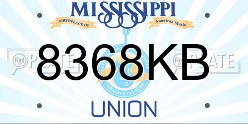 8368KB Mississippi License Plate
