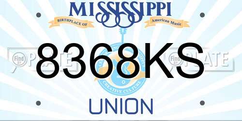 8368KS Mississippi License Plate
