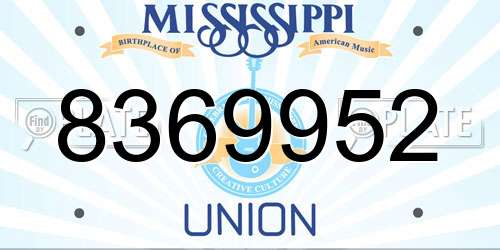 8369952 Mississippi License Plate