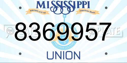 8369957 Mississippi License Plate