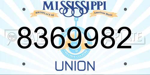 8369982 Mississippi License Plate