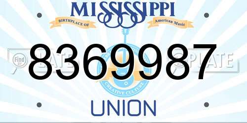 8369987 Mississippi License Plate