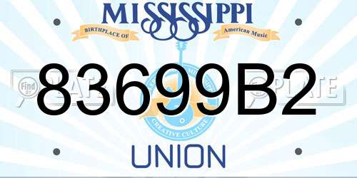 83699B2 Mississippi License Plate
