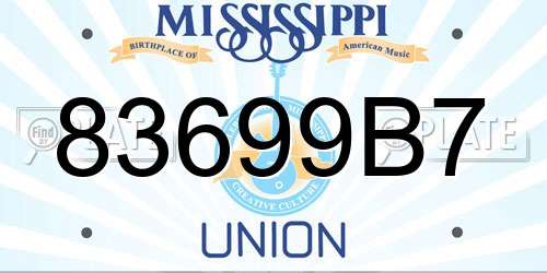 83699B7 Mississippi License Plate