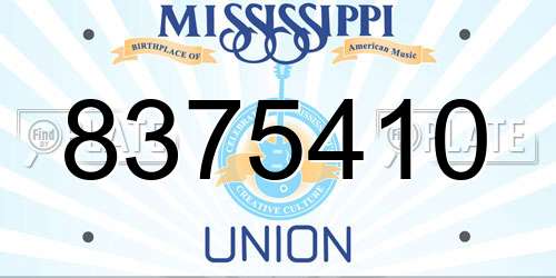 8375410 Mississippi License Plate