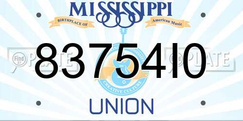 83754I0 Mississippi License Plate