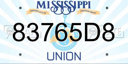 83765D8 Mississippi License Plate