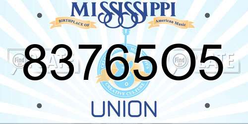 83765O5 Mississippi License Plate