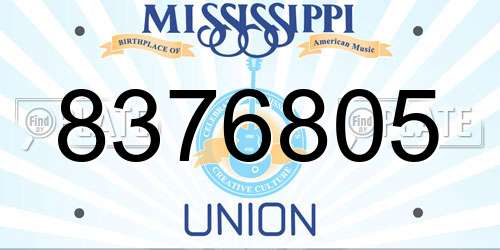 8376805 Mississippi License Plate