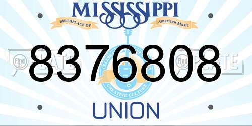 8376808 Mississippi License Plate