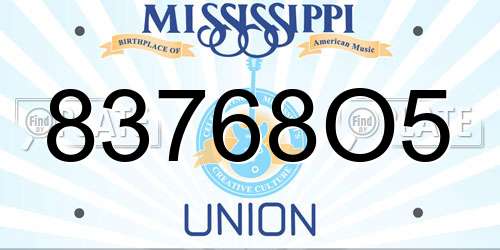 83768O5 Mississippi License Plate