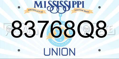 83768Q8 Mississippi License Plate