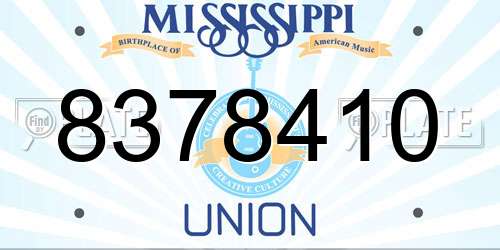 8378410 Mississippi License Plate