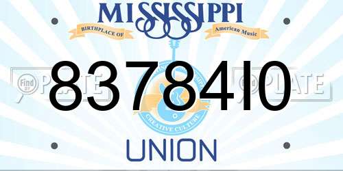 83784I0 Mississippi License Plate