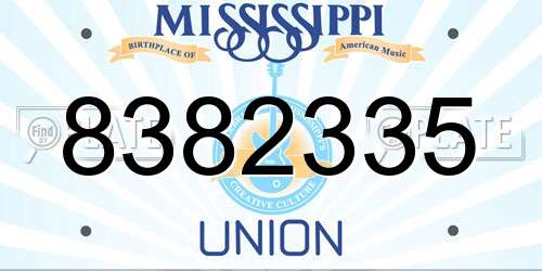 8382335 Mississippi License Plate