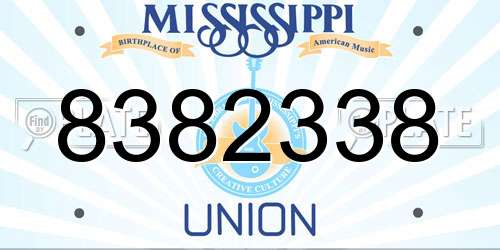 8382338 Mississippi License Plate