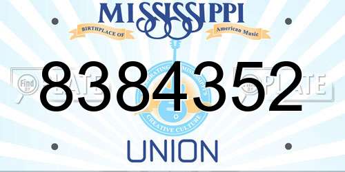 8384352 Mississippi License Plate