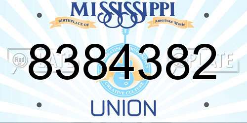 8384382 Mississippi License Plate