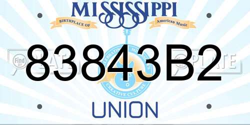 83843B2 Mississippi License Plate