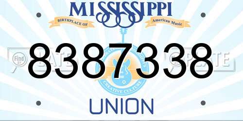 8387338 Mississippi License Plate