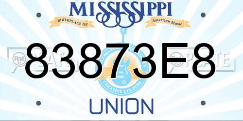 83873E8 Mississippi License Plate