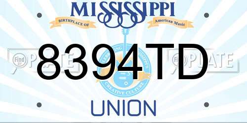 8394TD Mississippi License Plate