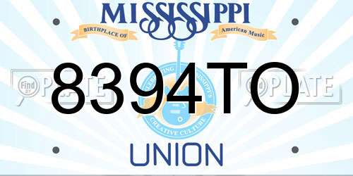 8394TO Mississippi License Plate