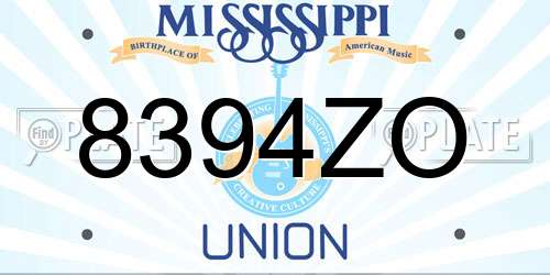 8394ZO Mississippi License Plate