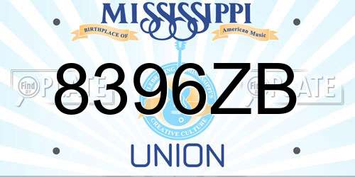 8396ZB Mississippi License Plate