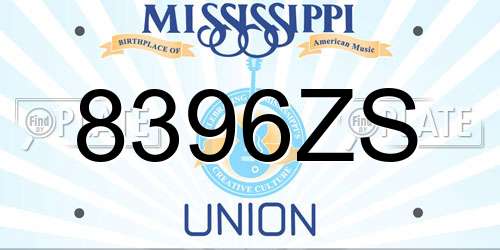 8396ZS Mississippi License Plate