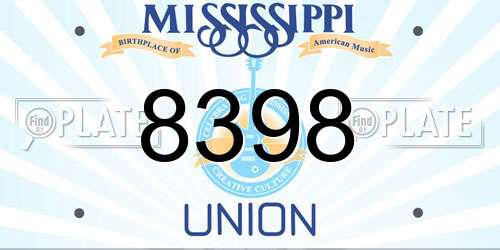 8398 Mississippi License Plate