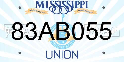 83AB055 Mississippi License Plate