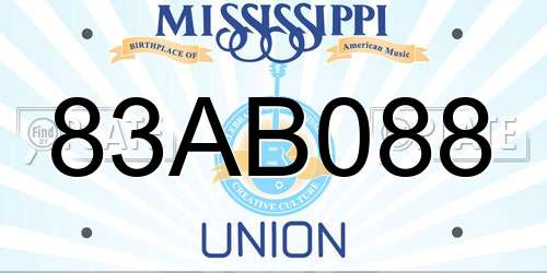 83AB088 Mississippi License Plate