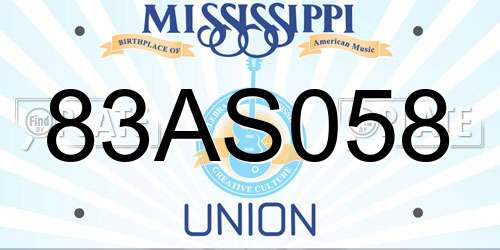83AS058 Mississippi License Plate