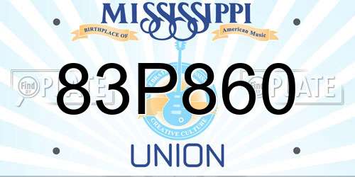83P860 Mississippi License Plate